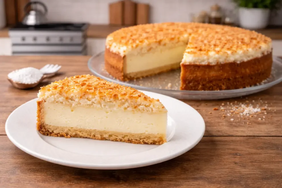 Sernik pod kokosową pierzynką – prosty przepis na kremowe ciasto