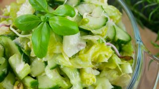 Zielona surówka z sałatą i kiełkami