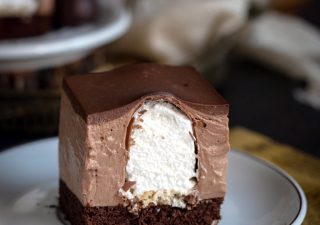 Ciasto z ciepłymi lodami - kakaowe