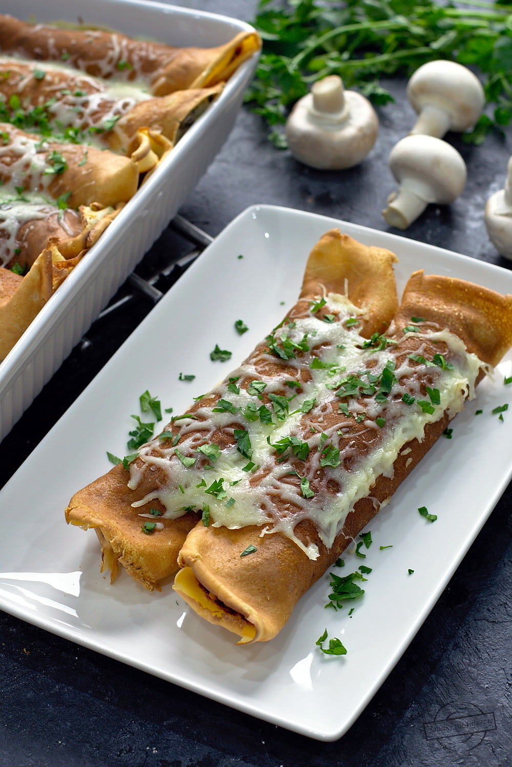 Naleśniki z pieczarkami i kurczakiem