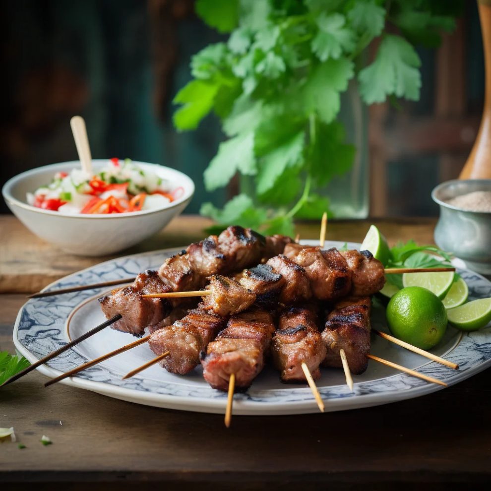 Tajskie szaszłyki z wieprzowiny