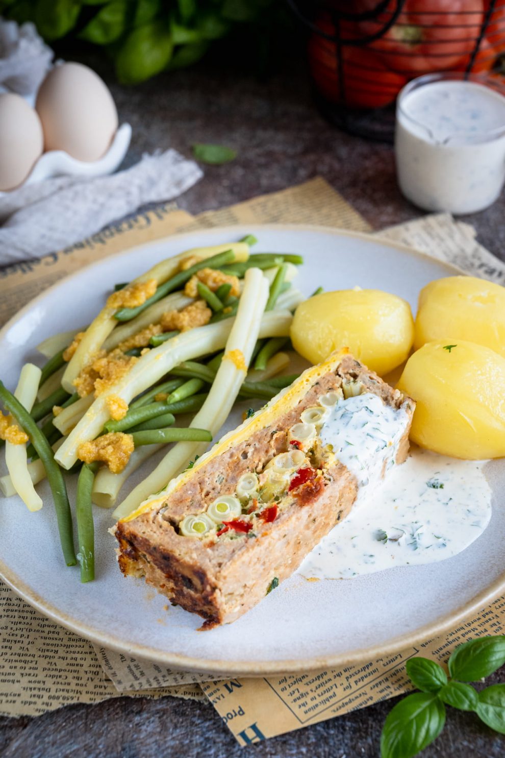 Pieczeń z fasolką szparagową