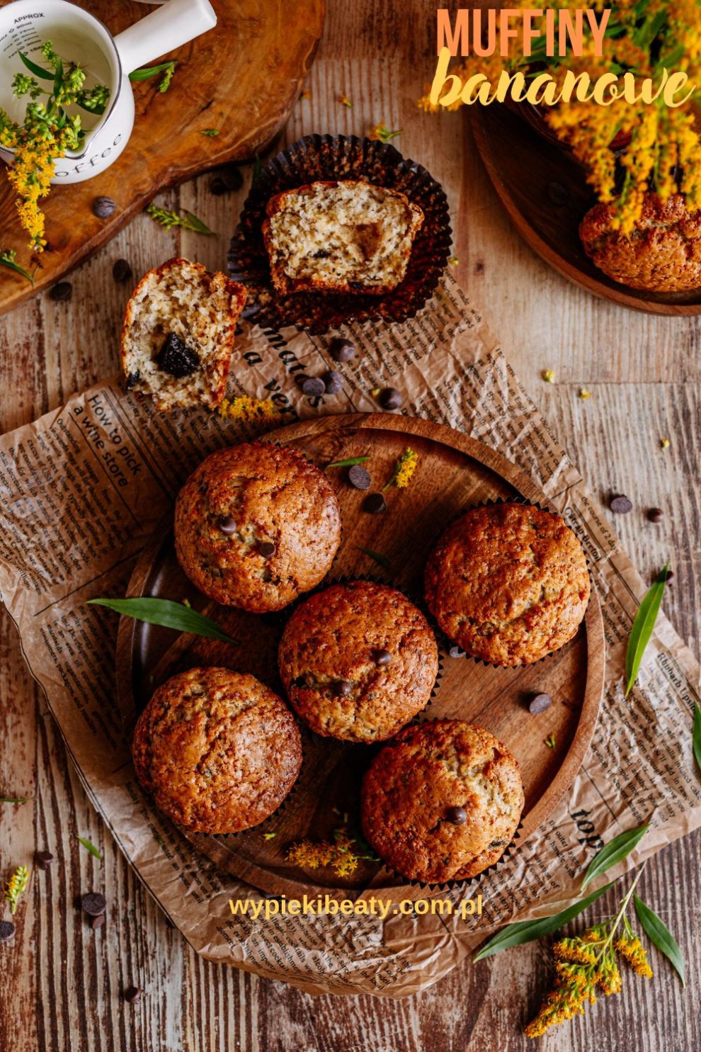 Bananowe muffiny z czekoladą