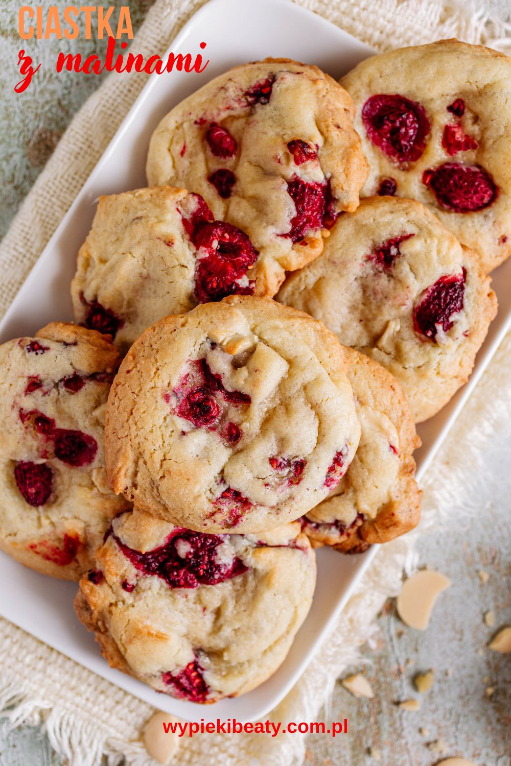 Ciastka z malinami i czekoladą