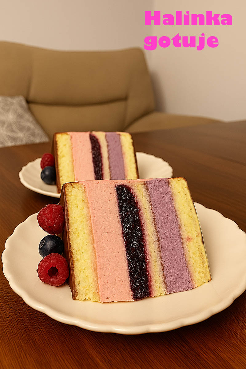 Tort na urodziny z malinami i jagodami – prosty, domowy przepis