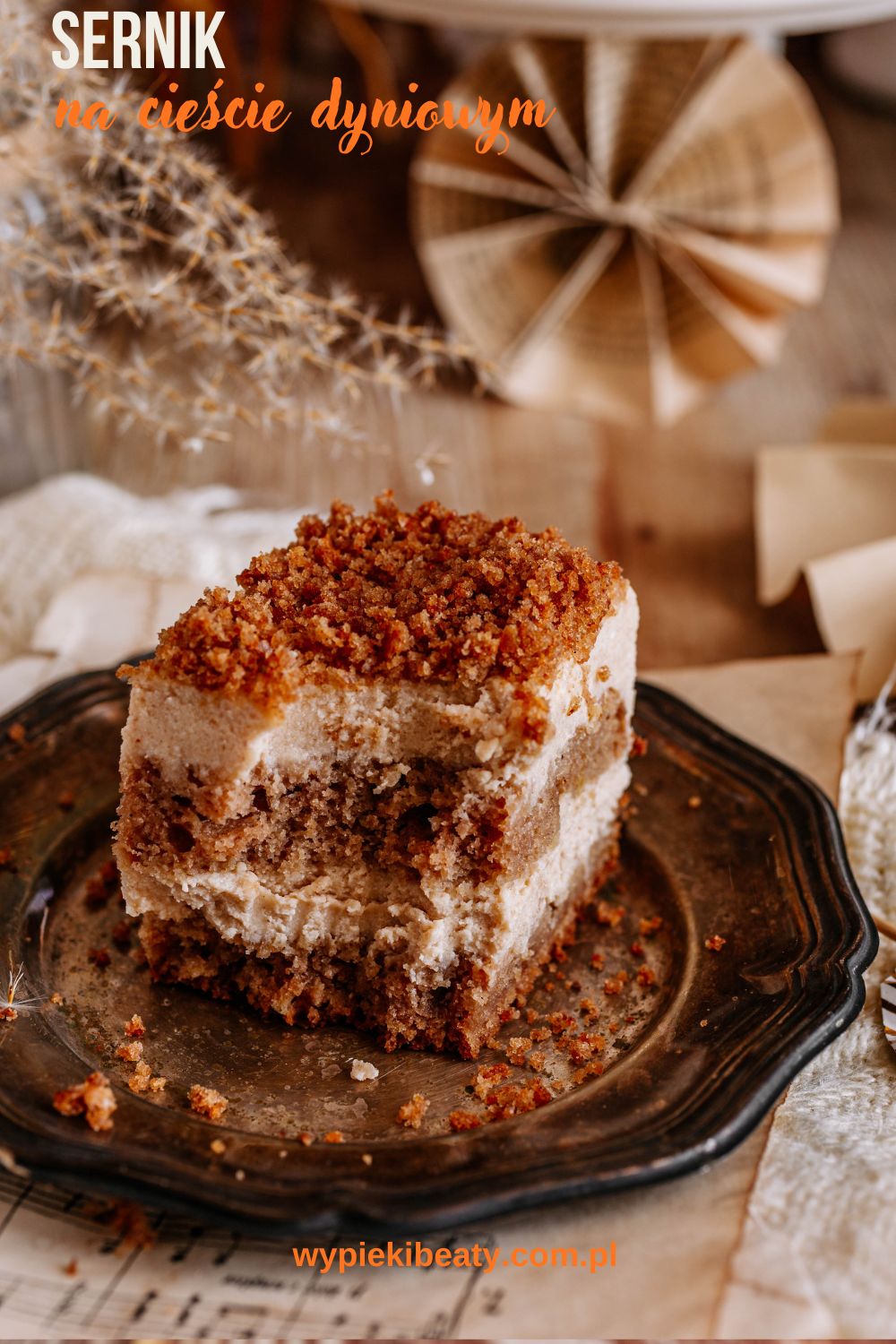 Prażony sernik na cieście dyniowym