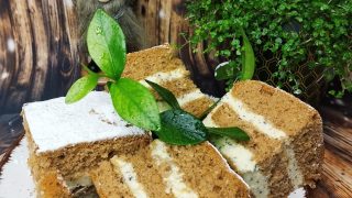 Biszkopt kakaowy z 8 jaj bez proszku do pieczenia z pysznym kremem budyniowo-makowym