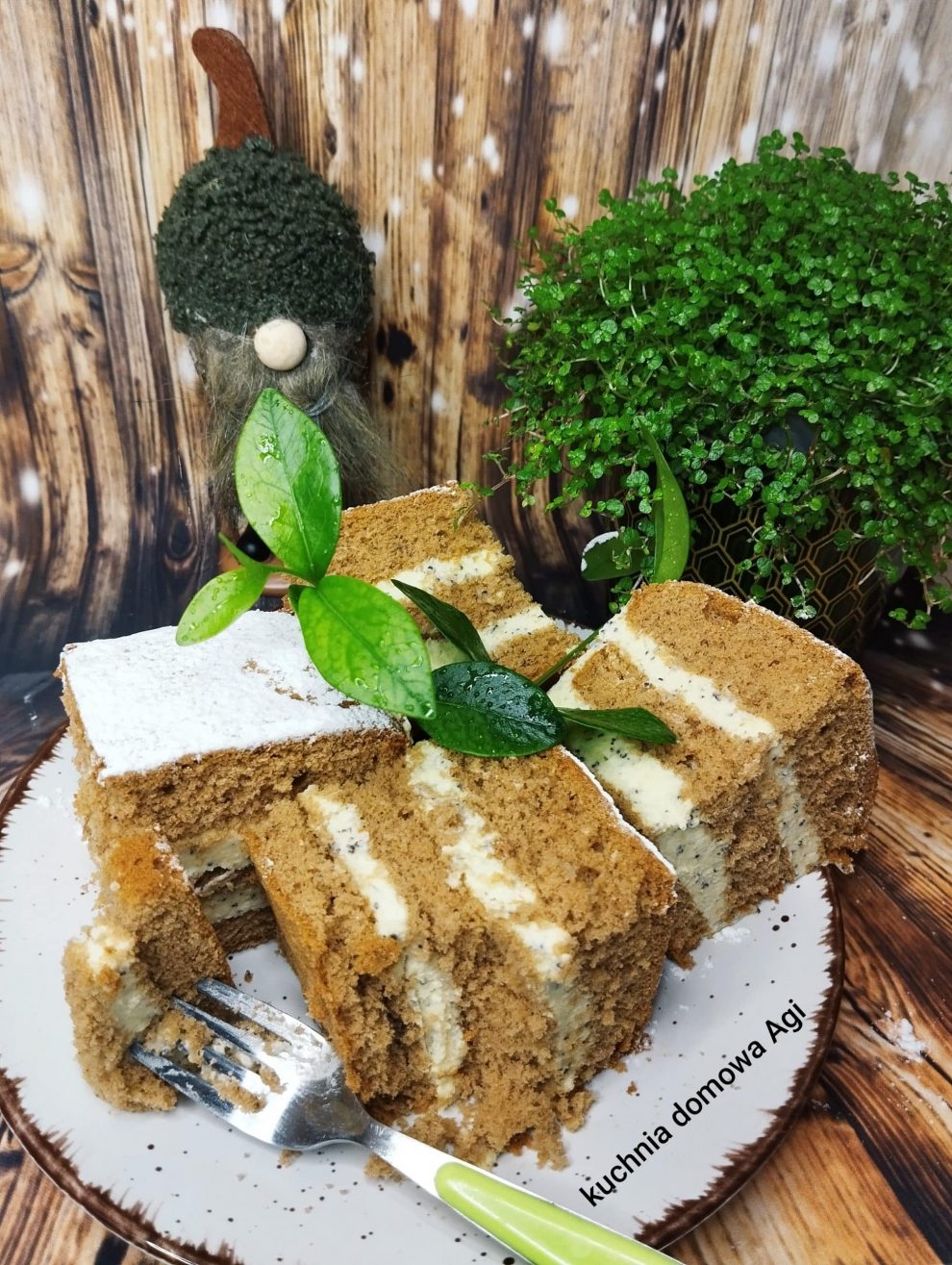 Biszkopt kakaowy z 8 jaj bez proszku do pieczenia z pysznym kremem budyniowo-makowym