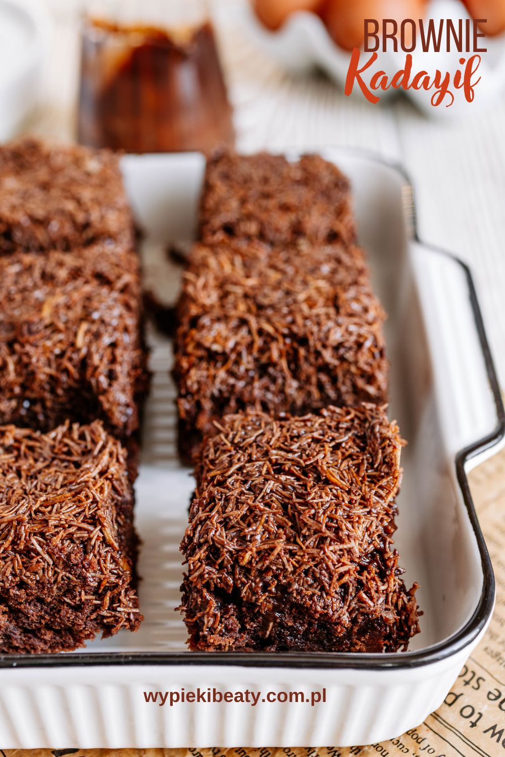 Ciasto brownie kadayif