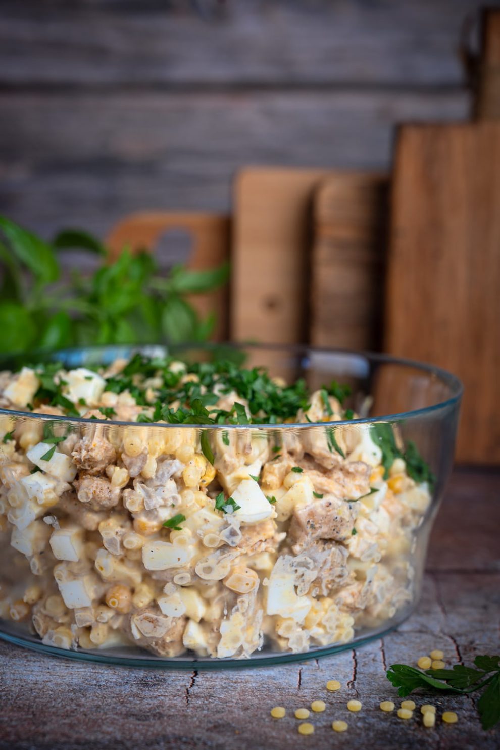 Sałatka z kurczakiem i marynowanymi pieczarkami