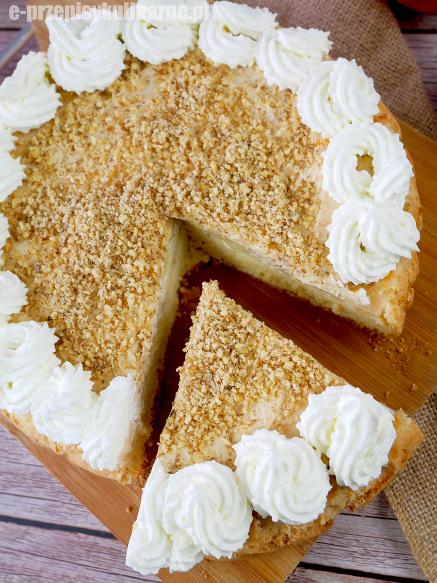 Ciasto Złota Jabłonka – biszkopt z jabłkami i kremem orzechowym + FILM