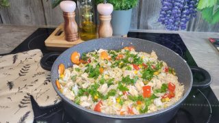 Ryż z indykiem i warzywami