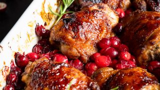Udka kurczaka pieczone z żurawiną