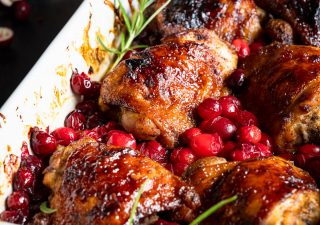 Udka kurczaka pieczone z żurawiną