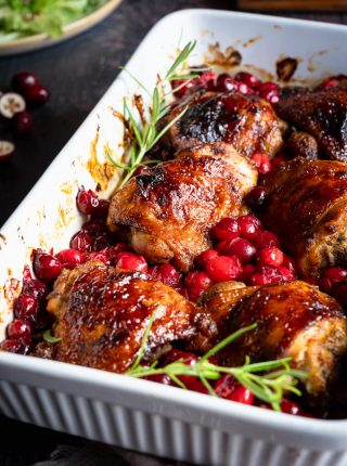 Udka kurczaka pieczone z żurawiną