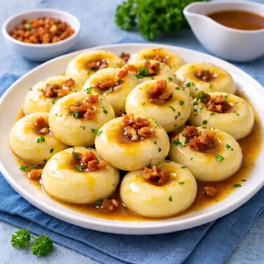 Kluski śląskie z sosem