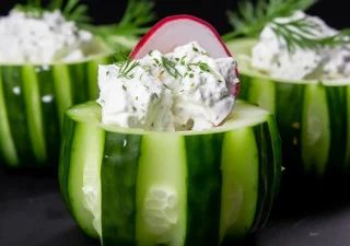 Eleganckie ogórki faszerowane twarożkiem