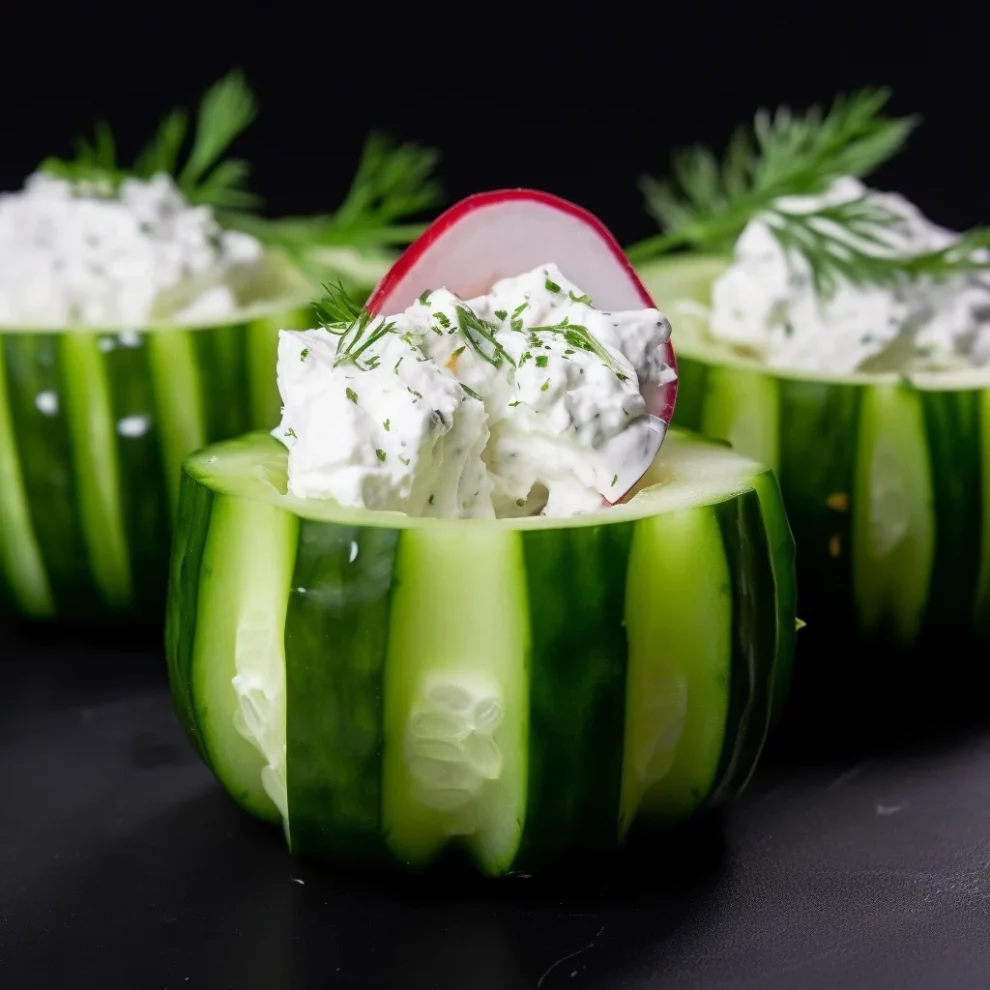 Eleganckie ogórki faszerowane twarożkiem
