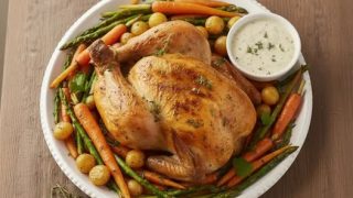 Pieczony kurczak z warzywami