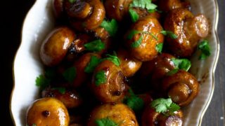 Pieczarki w miodowo-balsamicznej glazurze