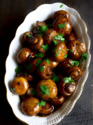 Pieczarki w miodowo-balsamicznej glazurze