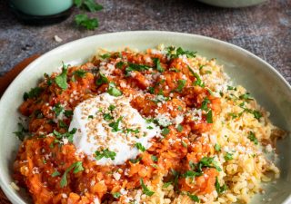 Gulasz z soczewicy z kaszą bulgur