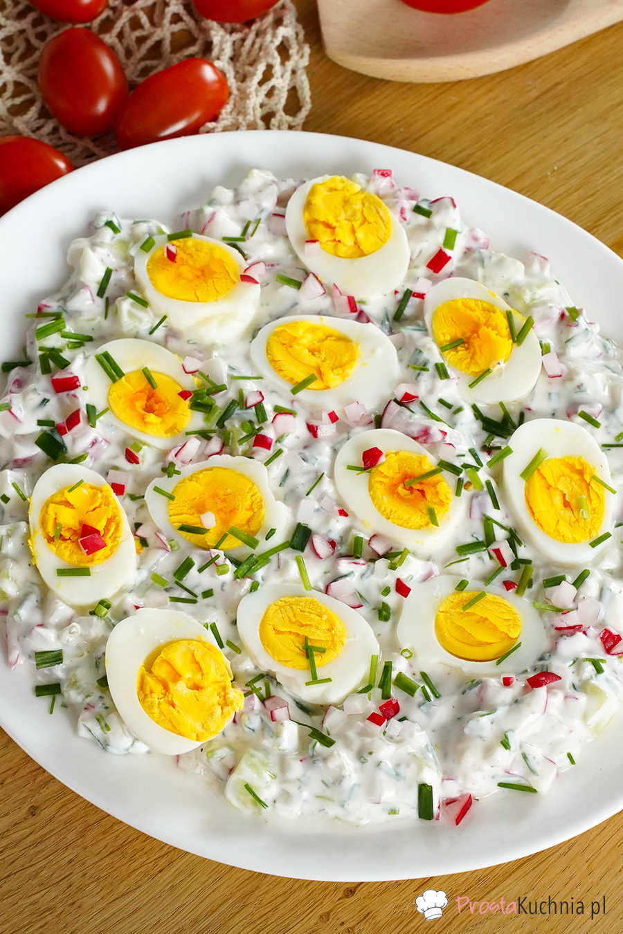 Jajka z sosem czosnkowym