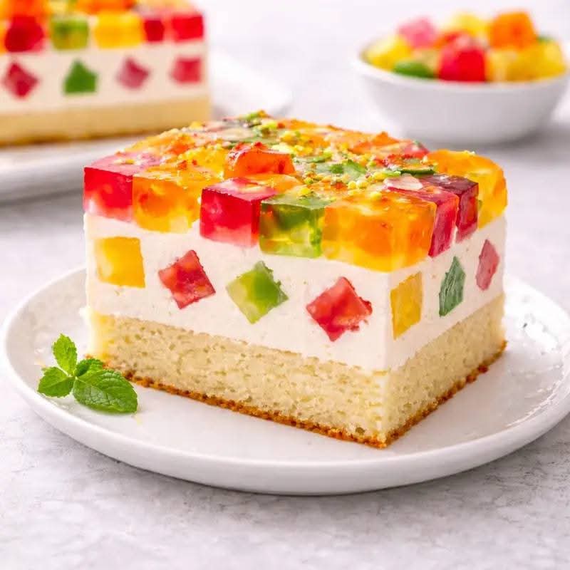 Śmietanowiec z galaretkami