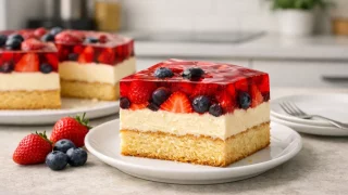 Ciasto z kremem i galaretką oraz owocami – efektowny deser na każdą okazję, który zawsze się udaje