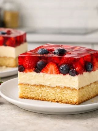 Ciasto z kremem i galaretką oraz owocami – efektowny deser na każdą okazję, który zawsze się udaje