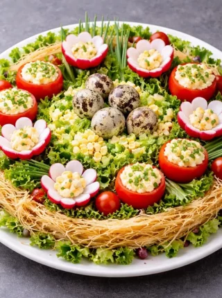 Świąteczne gniazdo sałatkowe