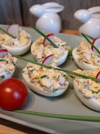 Jajka faszerowane szynka