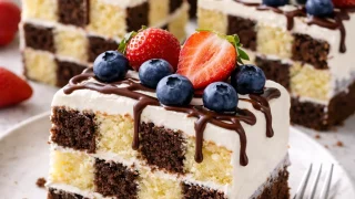 Ciasto szachownica z kremem – efektowne i idealne na specjalne okazje