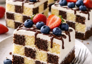 Ciasto szachownica z kremem – efektowne i idealne na specjalne okazje