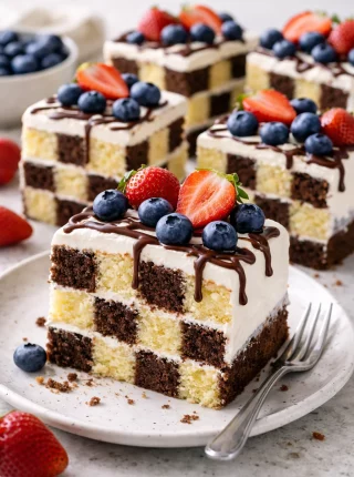 Ciasto szachownica z kremem – efektowne i idealne na specjalne okazje