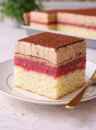 Ciasto malinowe z kremem czekoladowym