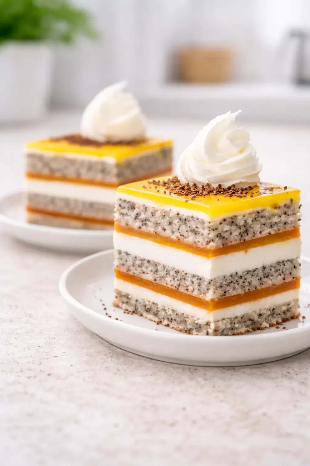 Ciasto makowe z kremem i galaretką