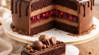 Tort Czekoladowe Serce – efektowny deser czekoladowy z malinową warstwą