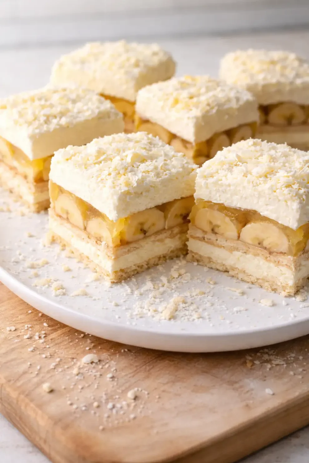 Rajska kostka kokosowa z bananami i galaretką – ciasto bez pieczenia, które znika w mig