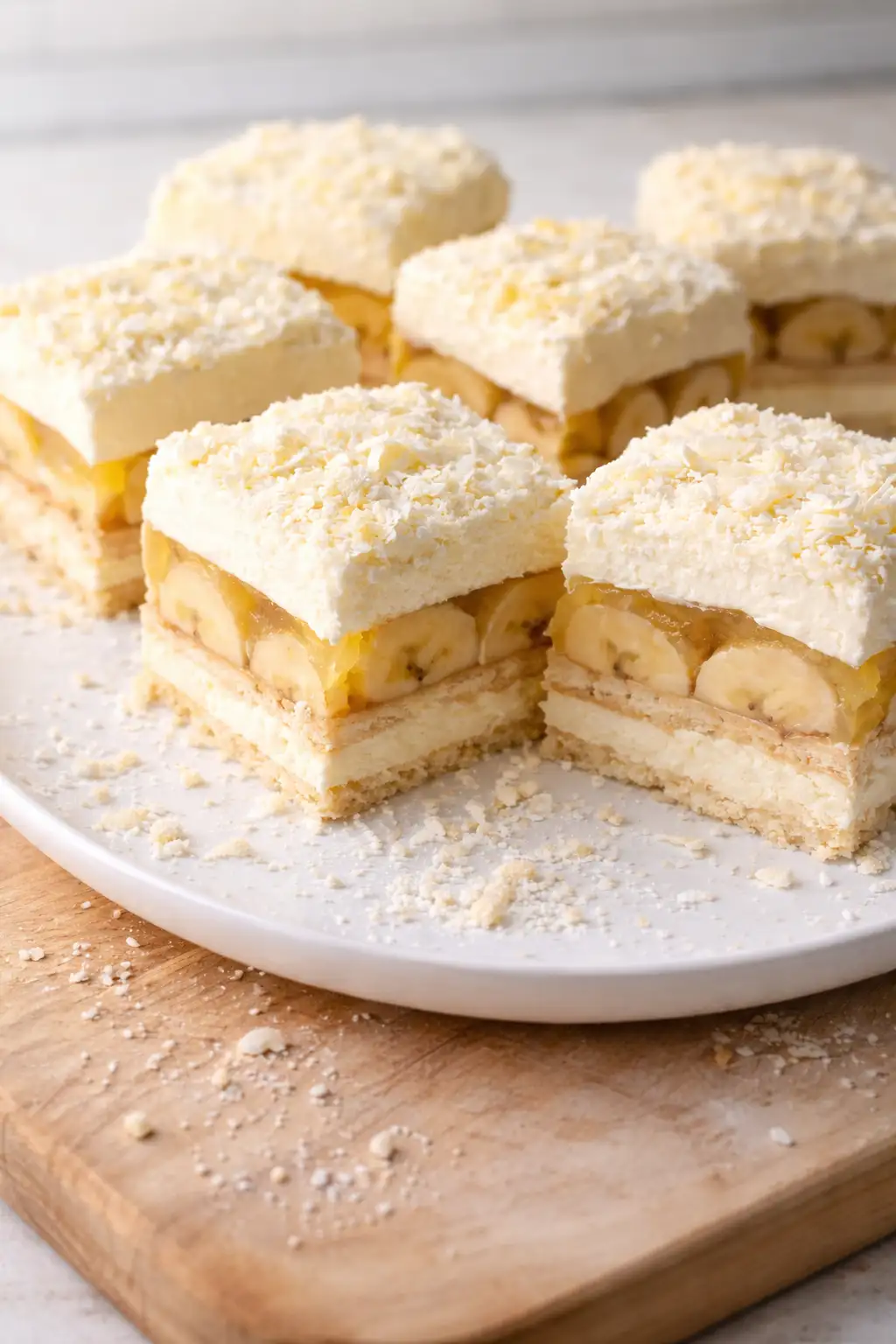 Rajska kostka kokosowa z bananami i galaretką – ciasto bez pieczenia, które znika w mig