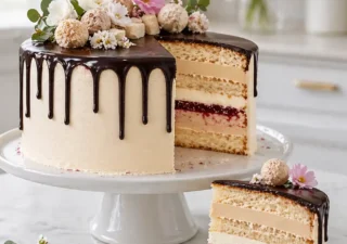 Tort chałwowo – waniliowy – wyraźny w smaku, kremowy i naprawdę efektowny