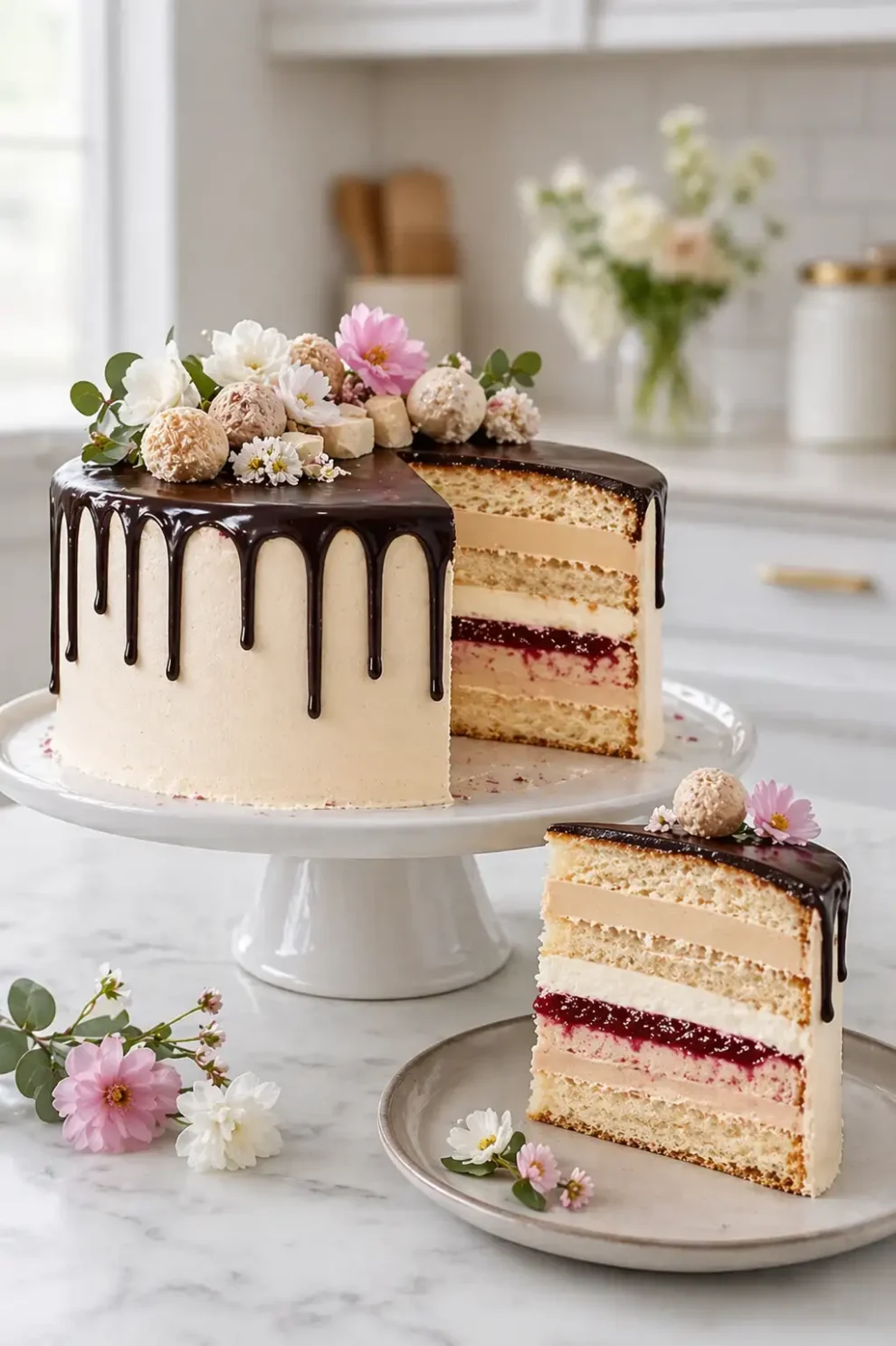 Tort chałwowo – waniliowy – wyraźny w smaku, kremowy i naprawdę efektowny