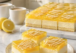Cytrynowiec – warstwowe ciasto z kremem, galaretką i lukrem