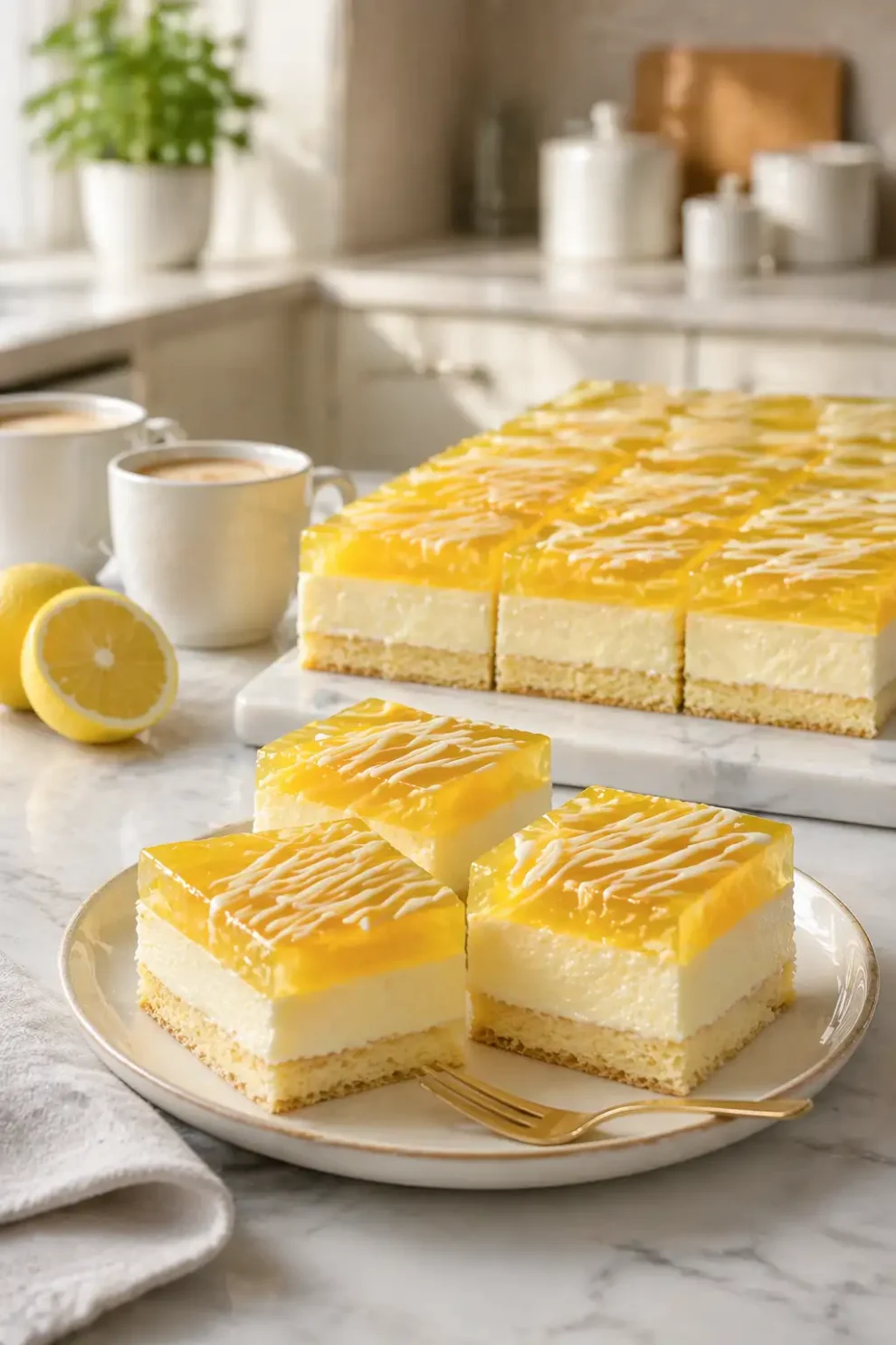 Cytrynowiec – warstwowe ciasto z kremem, galaretką i lukrem