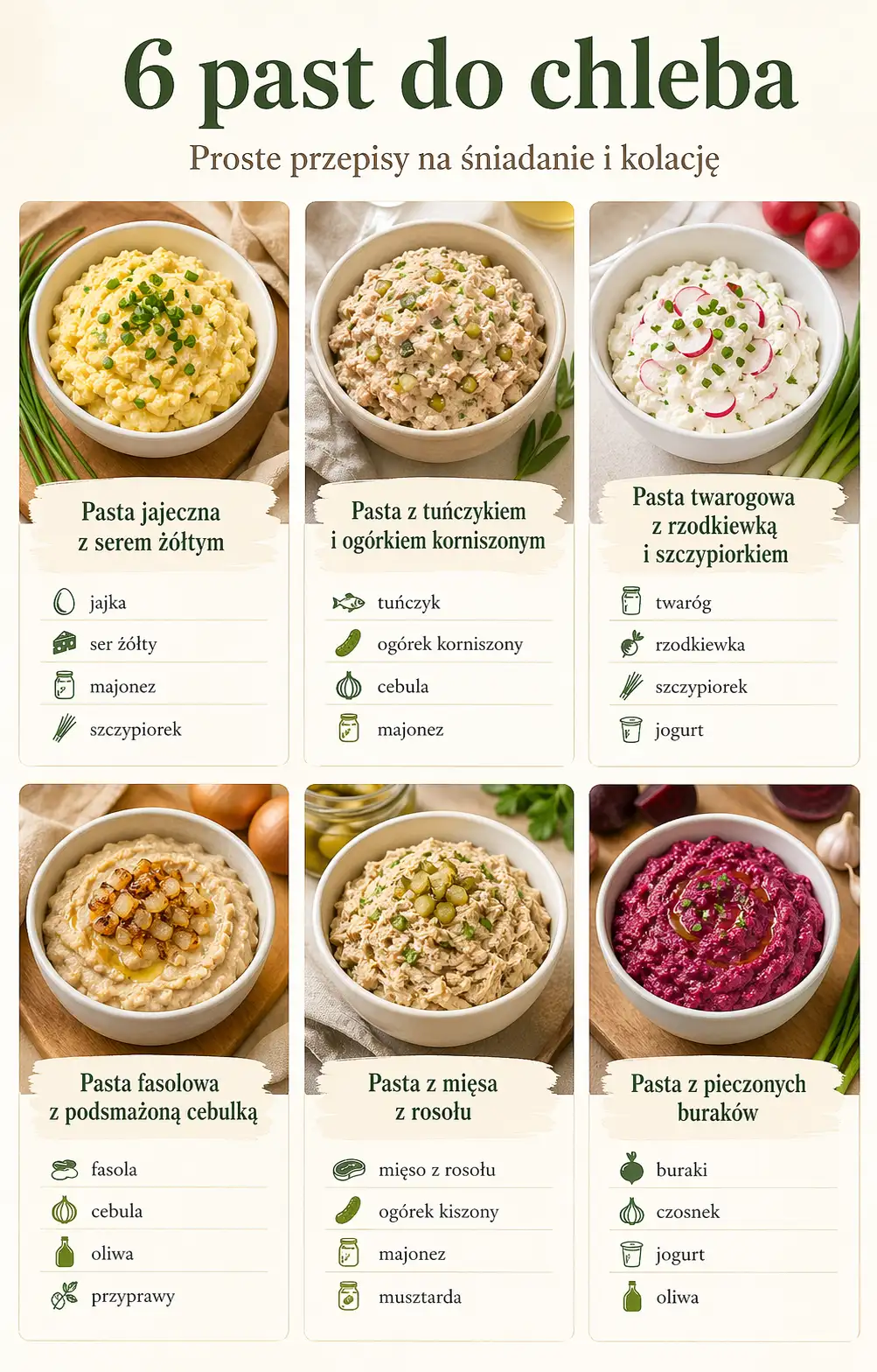 6 past do chleba – proste przepisy na śniadanie i kolację