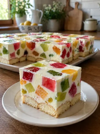 Ciasto Galaretkowiec – prosty przepis na kolorowy deser bez pieczenia