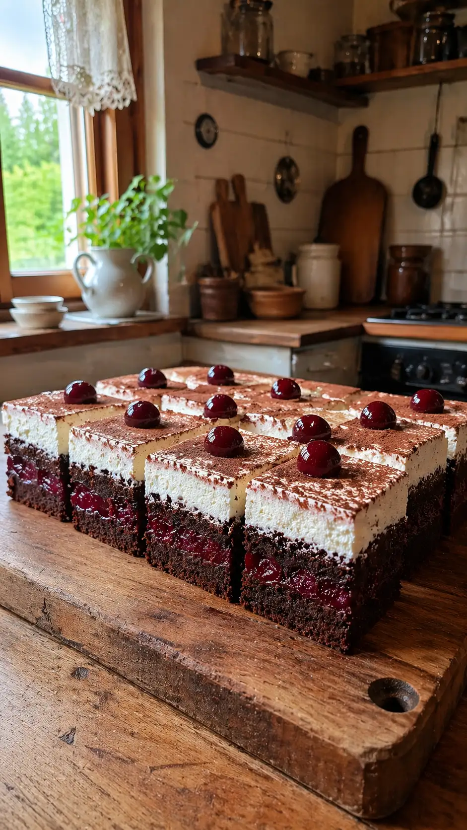 Ciasto kakaowe z wiśniami i kremem śmietankowym – wilgotne, efektowne i bardzo smaczne