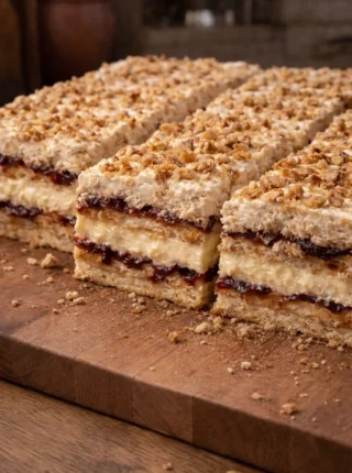 Ciasto pychotka – prosty przepis na pyszny deser z bezą, powidłami i kremem