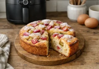 Ciasto z rabarbarem z airfryer – prosty przepis na puszysty domowy wypiek