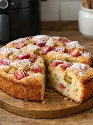 Ciasto z rabarbarem z airfryer – prosty przepis na puszysty domowy wypiek